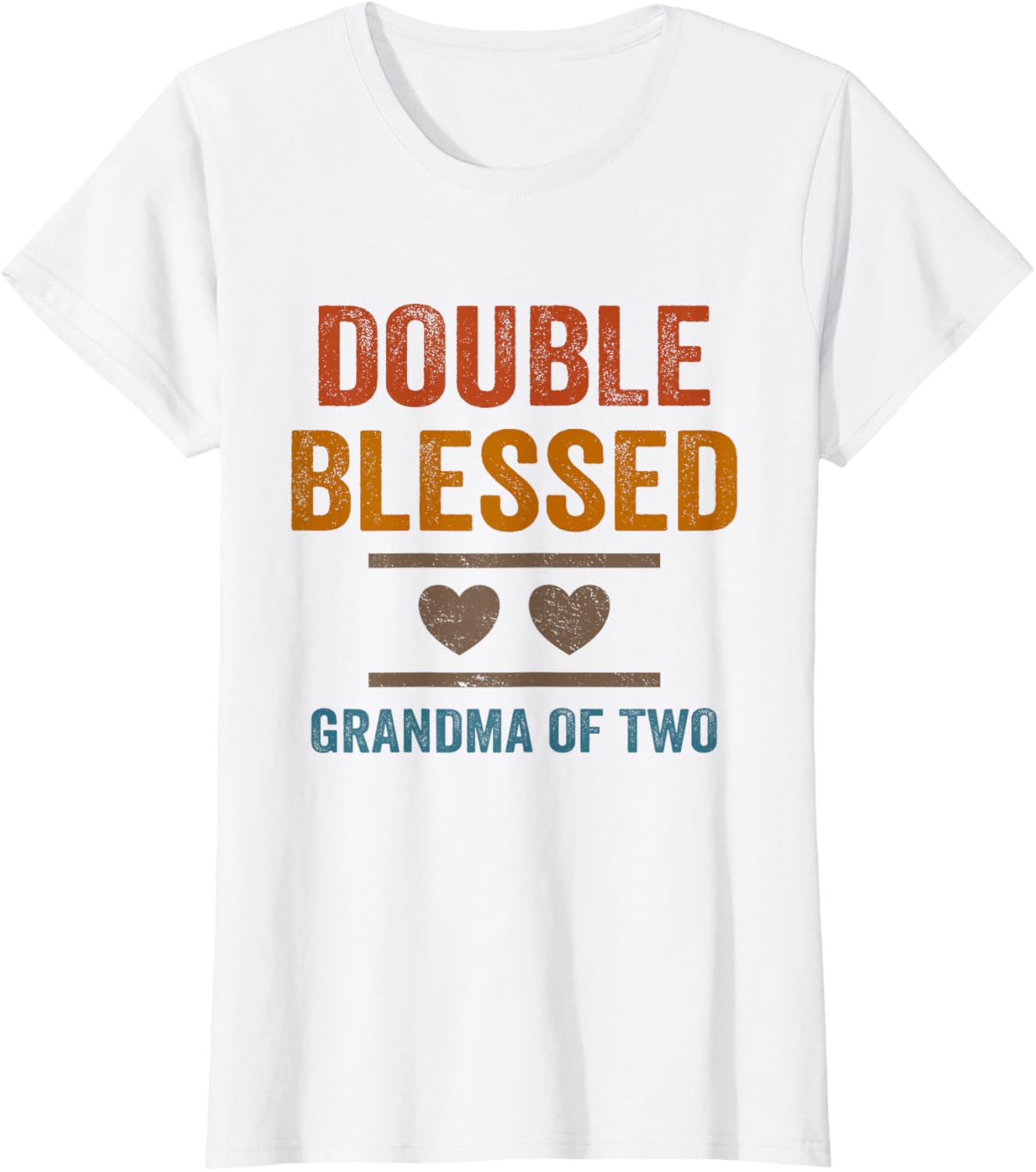 Double Blessed Grandma Of Two Grandkids Blessed Grandmother T-Shirt