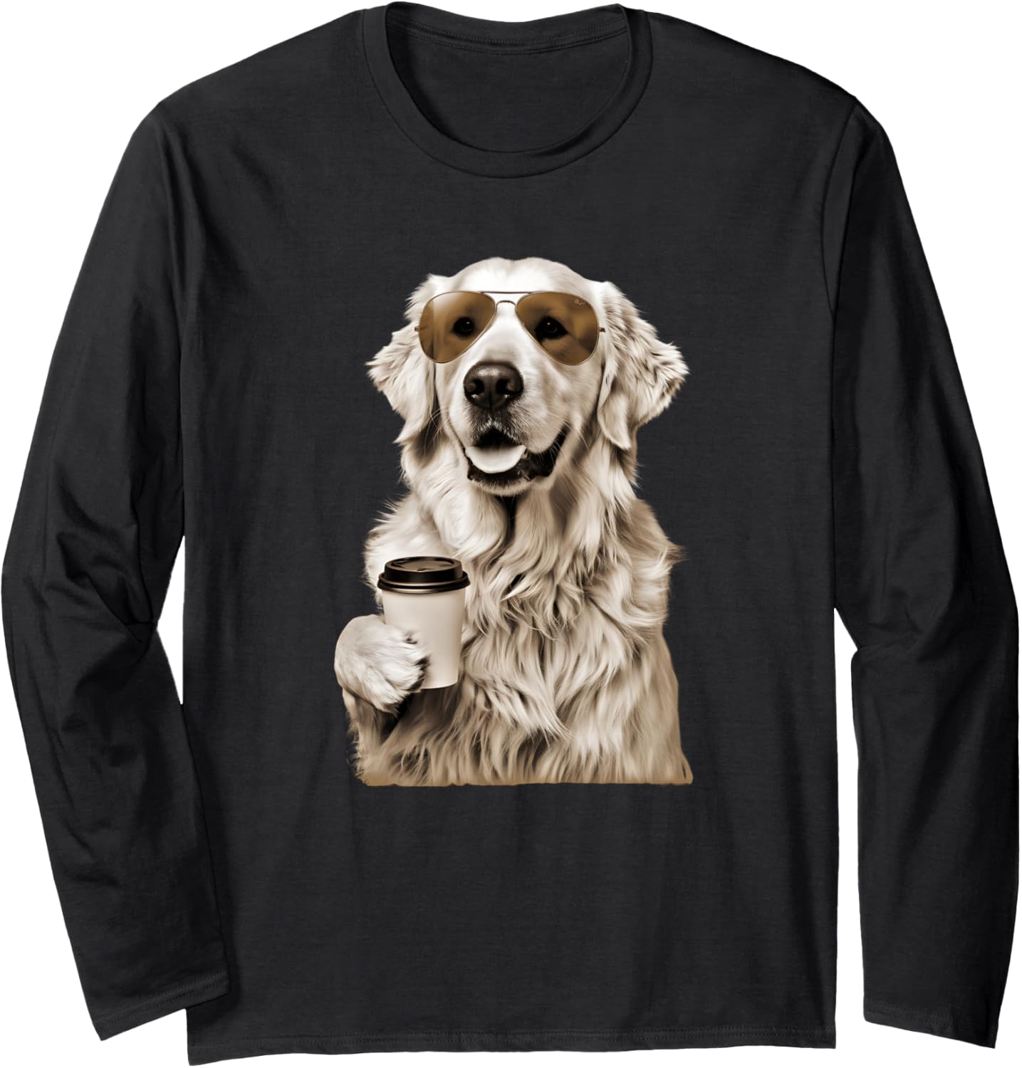English Cream Golden Retriever Coffee Dog Mom Dad Long Sleeve T-Shirt