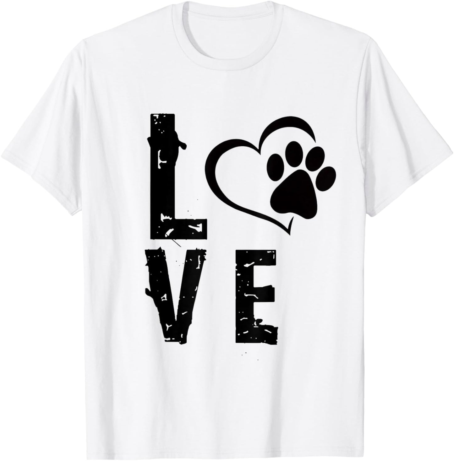 Dog Dad Mom Puppy Tee Love Dogs Paw Print Heart Women Men T-Shirt