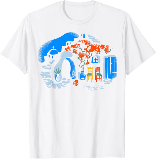 Europe Greece Athens Santorini Family Vacation Souvenir Tee T-Shirt