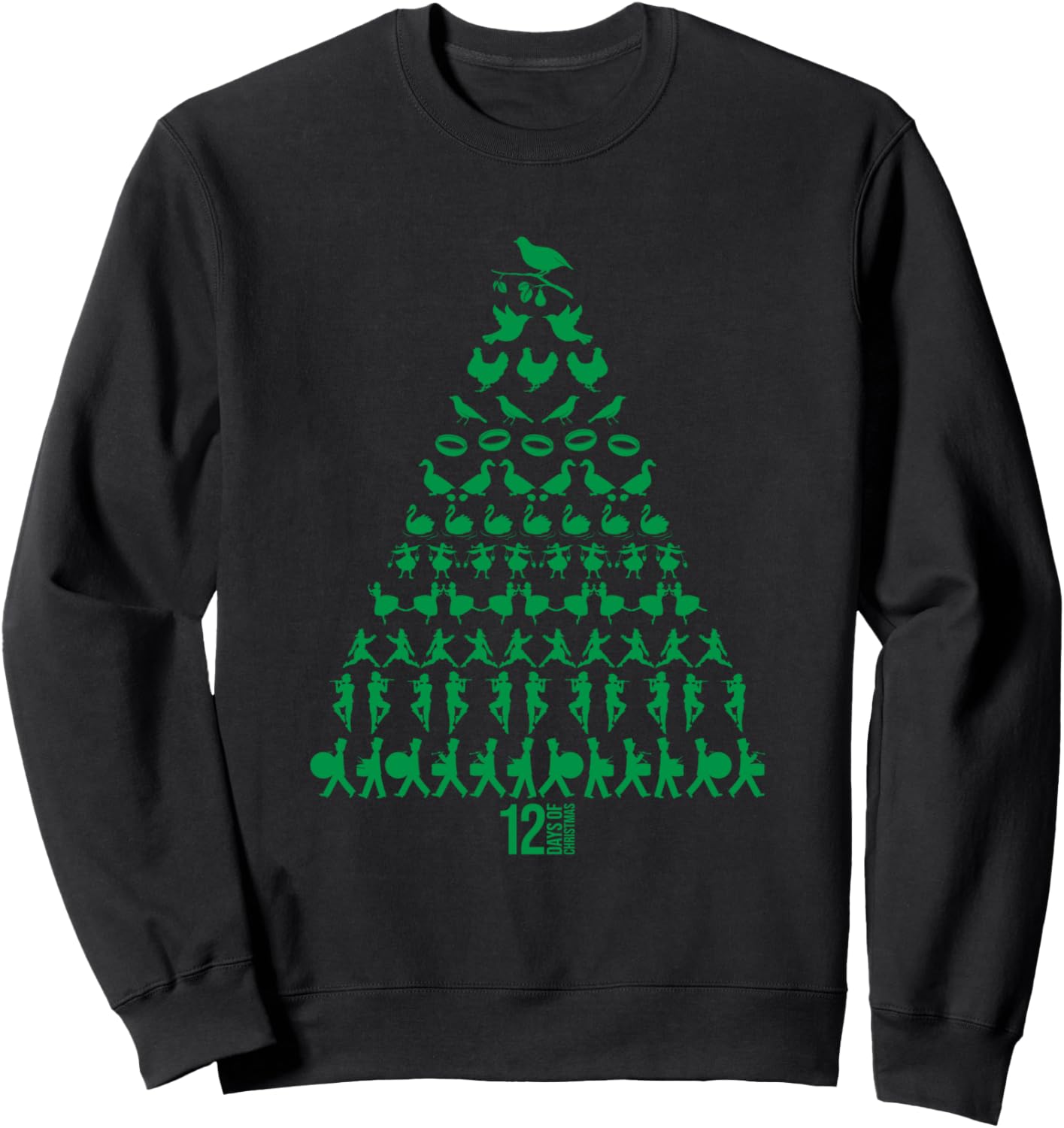 12 Days of Christmas Tree Classic Holiday Christmas Carol Sweatshirt