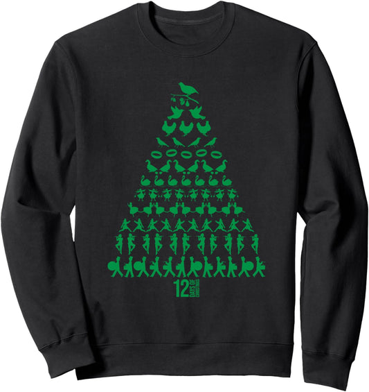 12 Days of Christmas Tree Classic Holiday Christmas Carol Sweatshirt