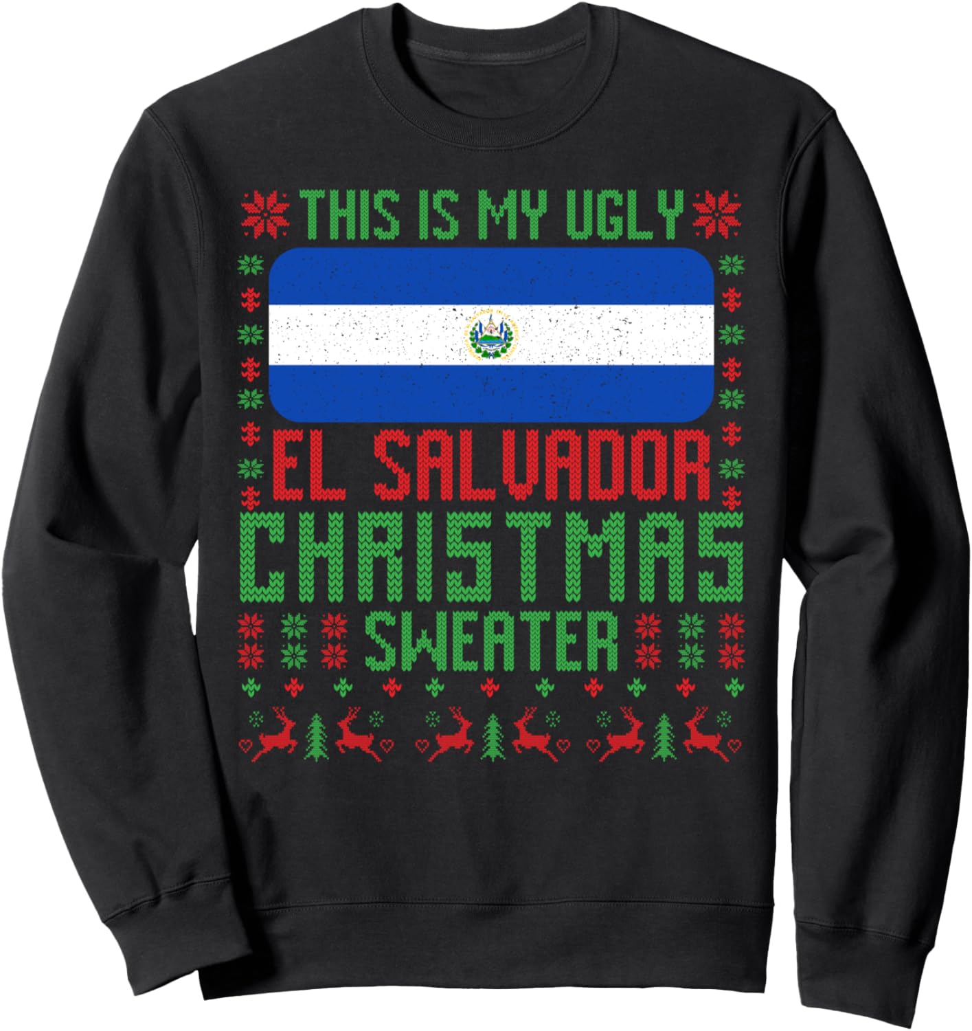 El Salvador Ugly Christmas Sweater Salvadoran Flag Sweatshirt