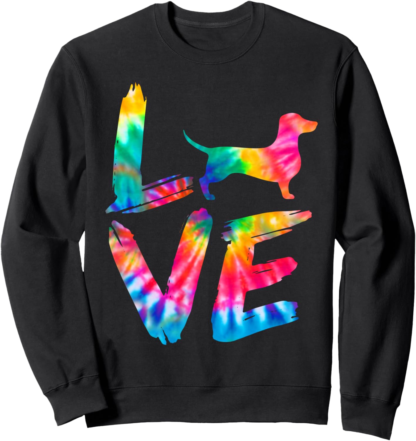 Doxie Tie Dye Love Dog Mom Dad Sweatshirt