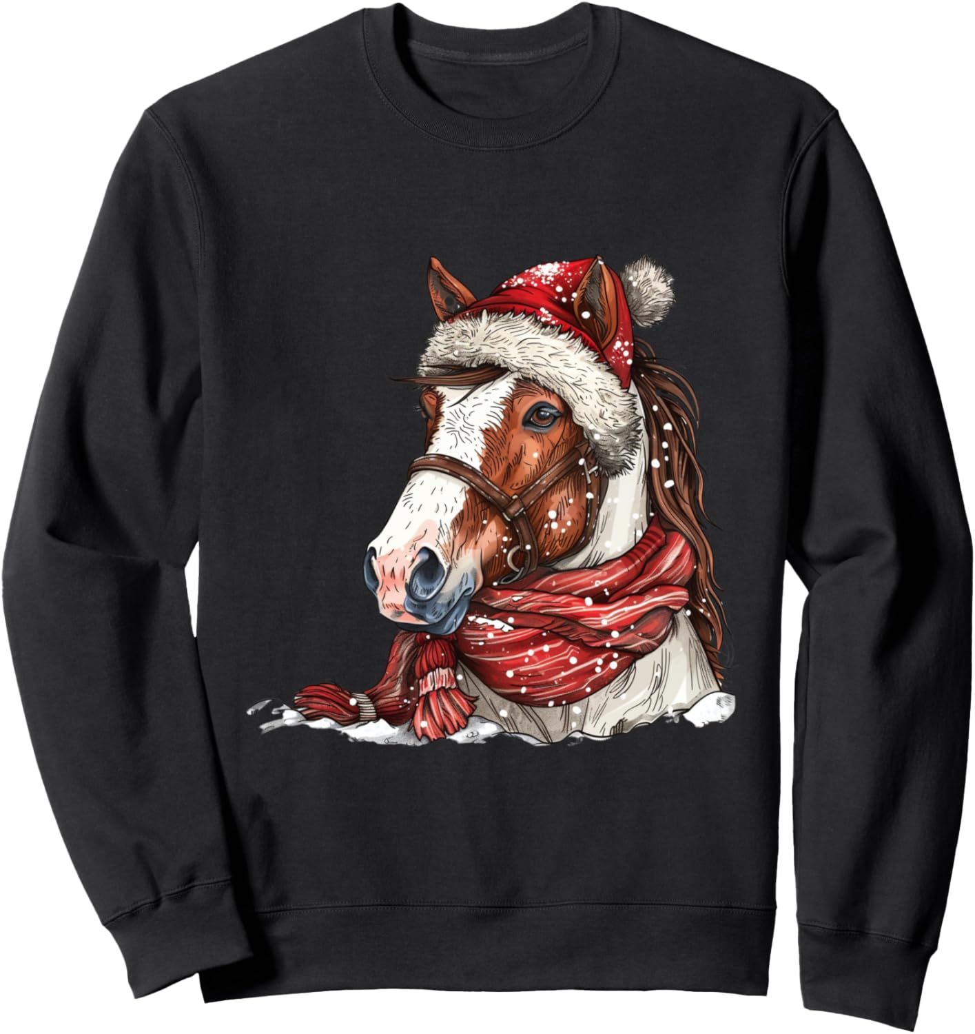 Equestrian Horse Portrait Christmas Horseback Riding Sweatshirt