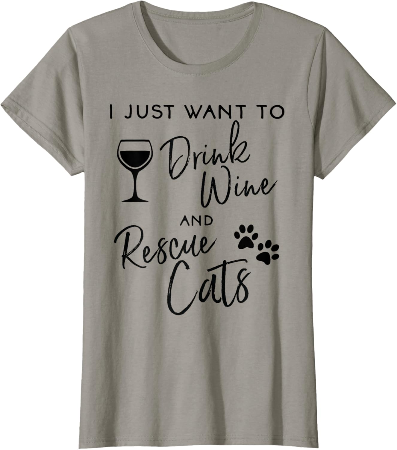 Drink Wine Rescue Cats Mom Mama Pet Lover Kitty Kitten Cute T-Shirt