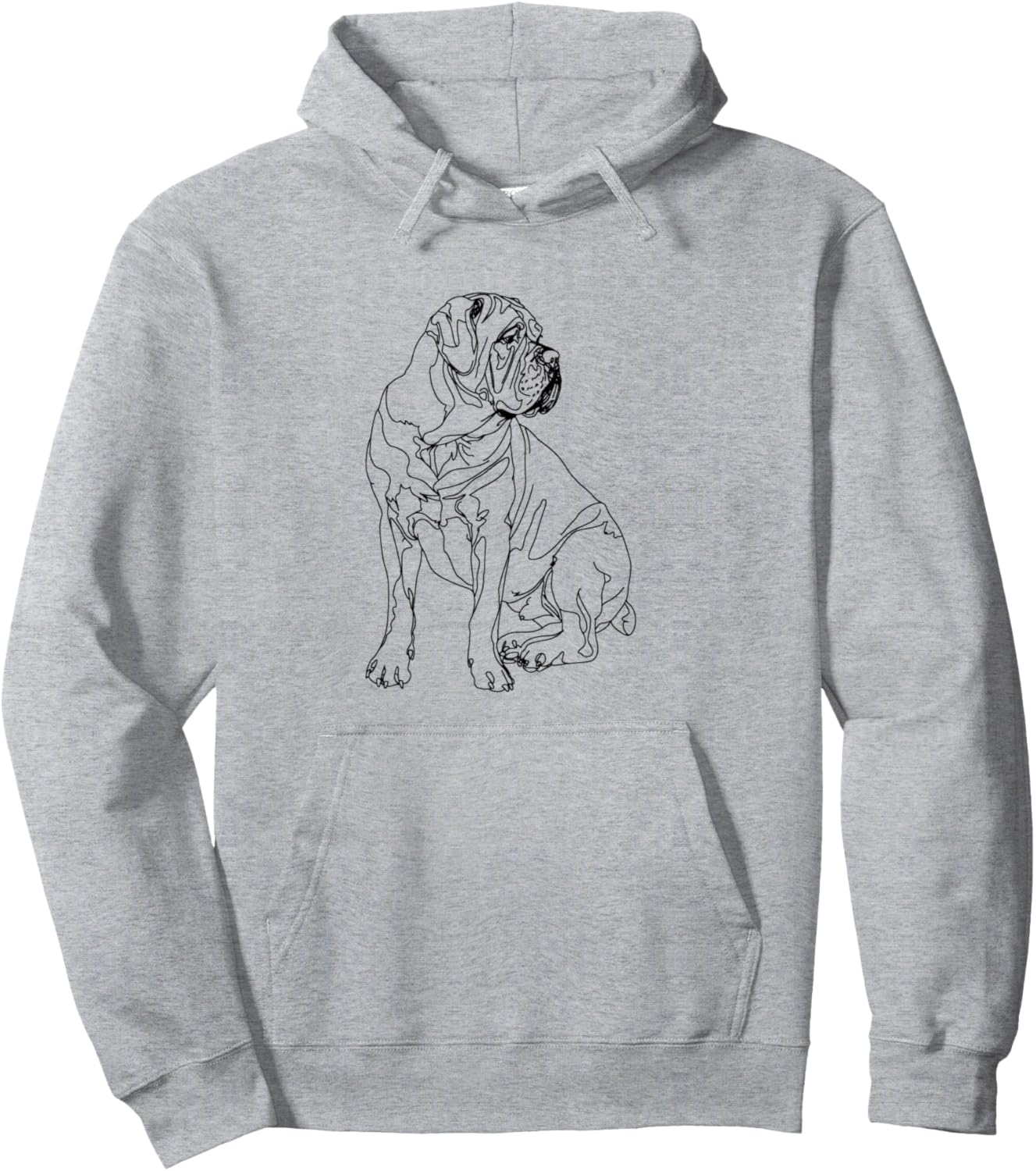 English Mastiff Dog Line Art Minimalist Mom Dad Pullover Hoodie