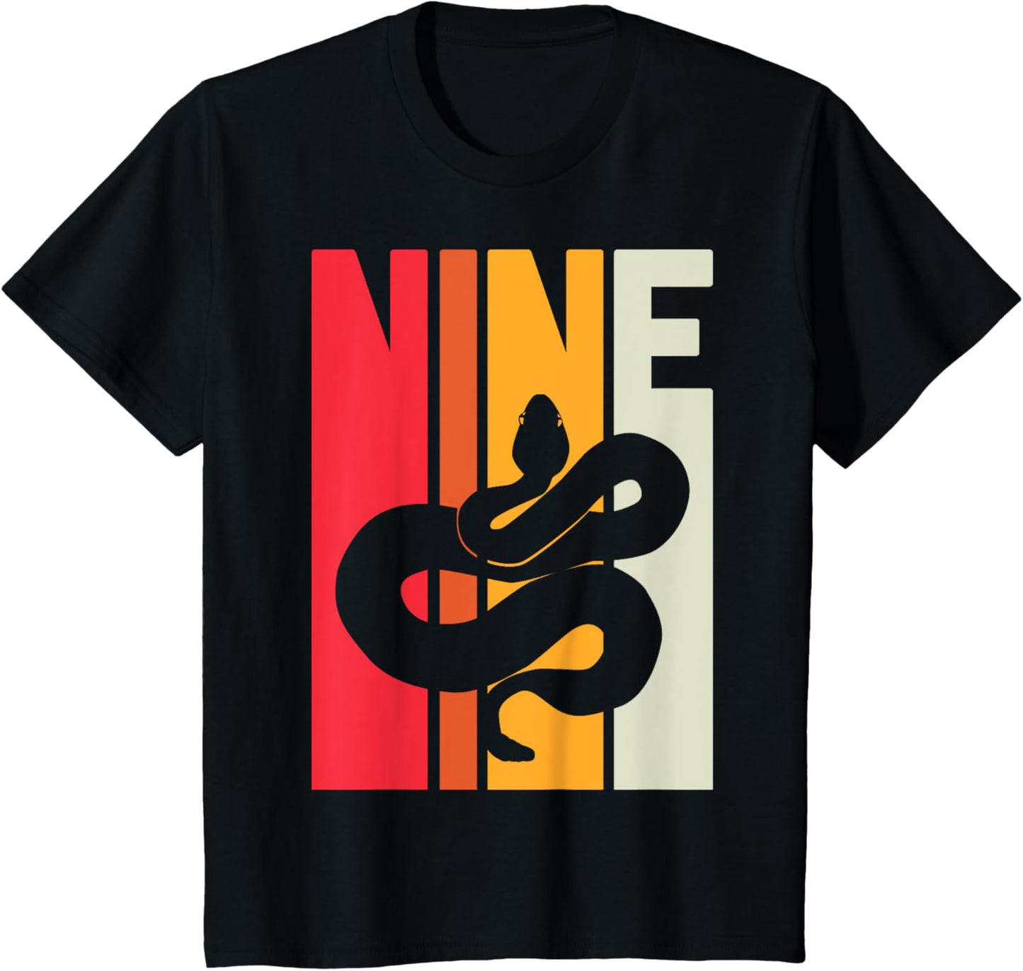 9th Birthday Vintage Snake Lover Pet Reptile 9 Years Old T-Shirt
