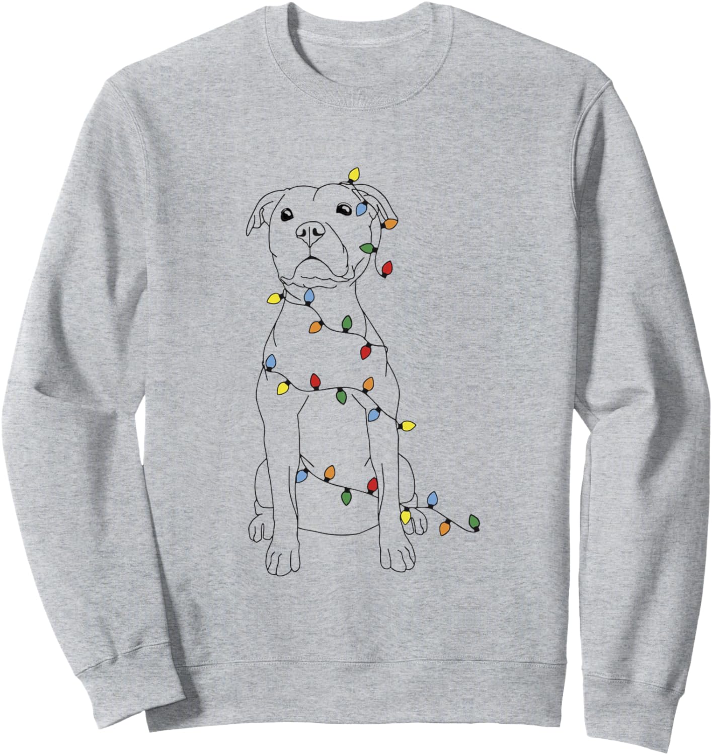 Dog Owner Christmas Lights Pitbull Mom Holiday Men Women Sweatshirt