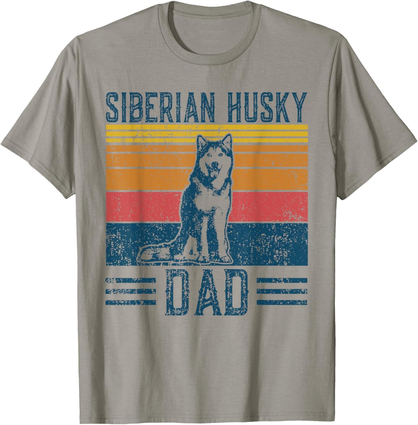 Dog Husky Dad - Vintage Siberian Husky Dad Men Women T-Shirt