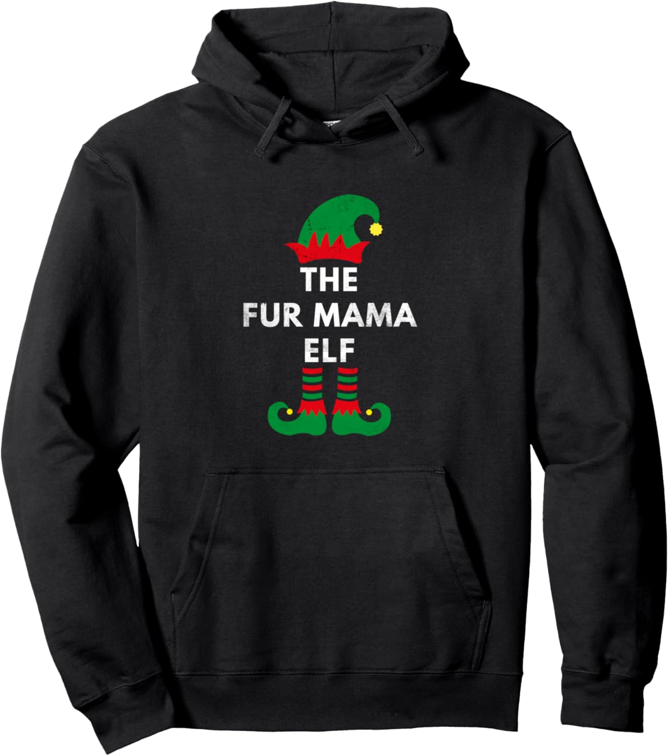 Elves Santa The Fur Mama Elf Christmas Matching Family Pullover Hoodie
