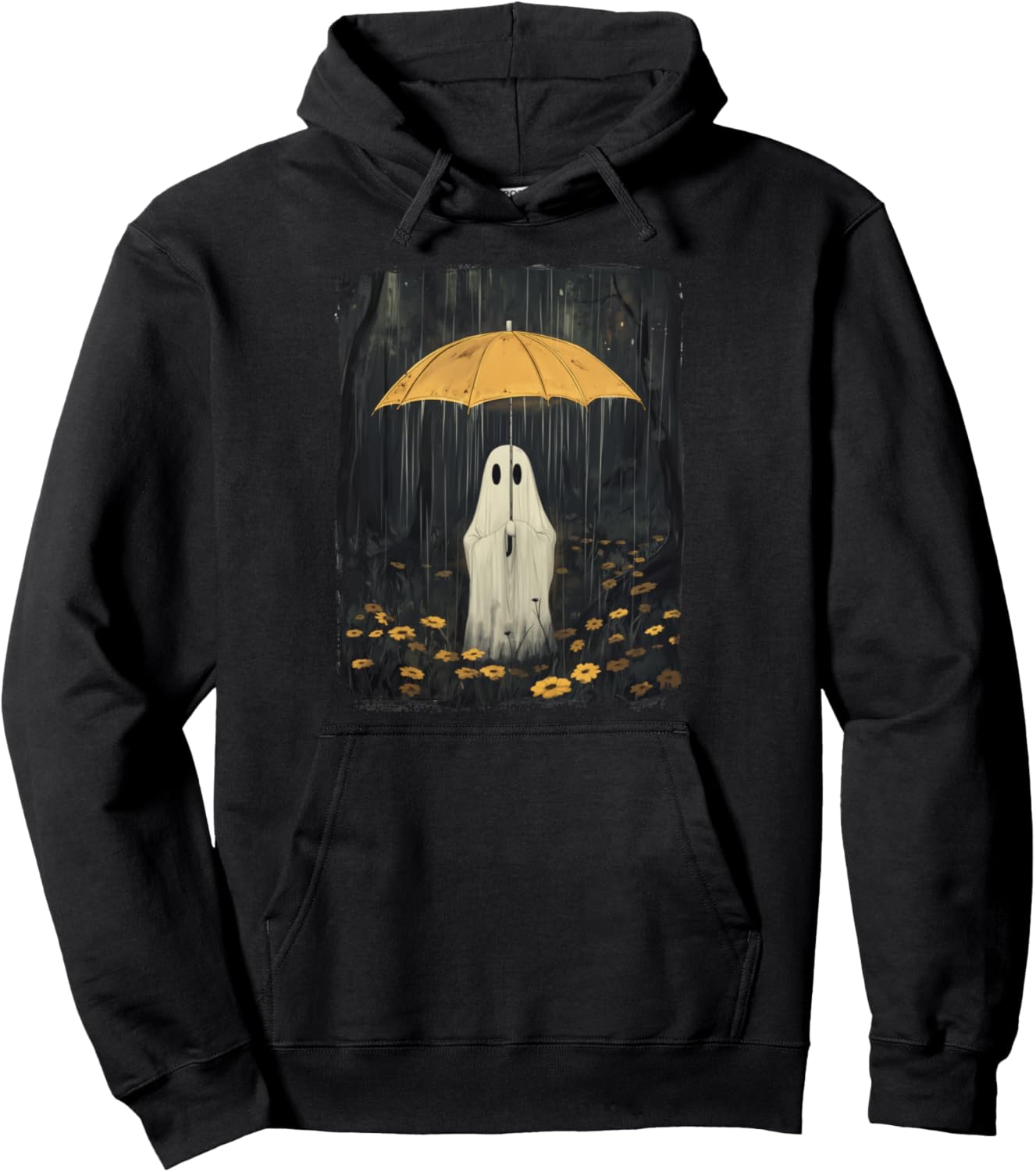 Floral Ghost Umbrella Rain Forest Spooky Season Halloween Pullover Hoodie