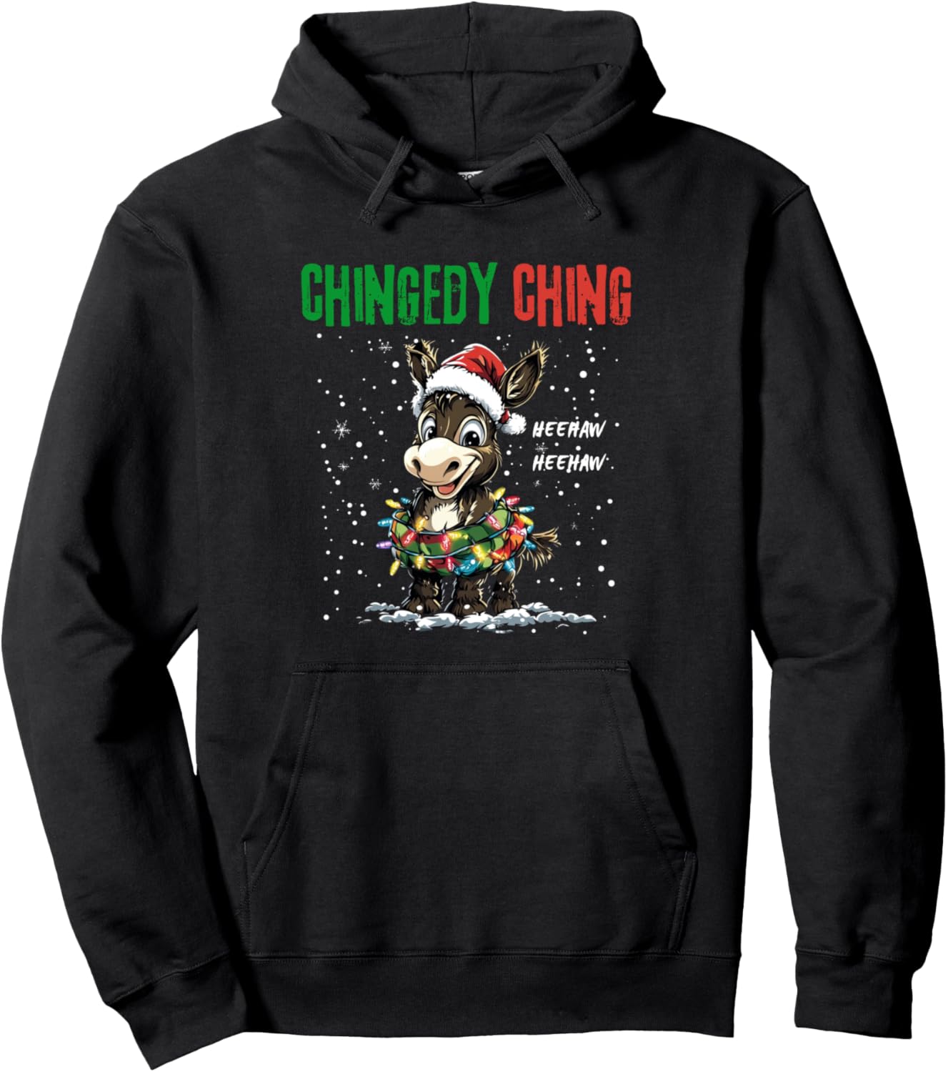 Dominick the Donkey Italian Christmas Chingedy Ching Design Pullover Hoodie