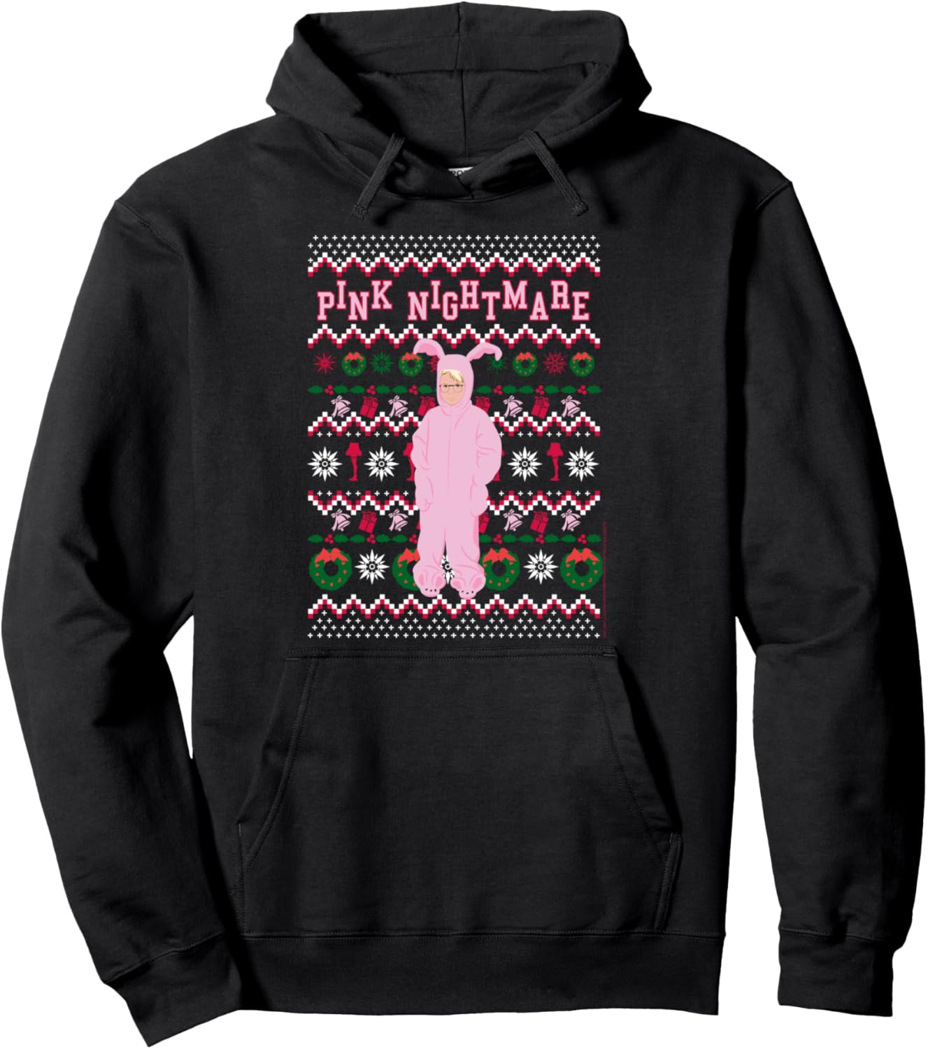 A Christmas Story Pink Nightmare Ugly Sweater Pullover Hoodie