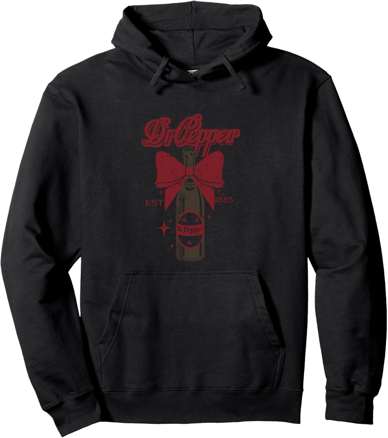 Dr. Pepper Christmas Red Bow Soda Vintage Pullover Hoodie