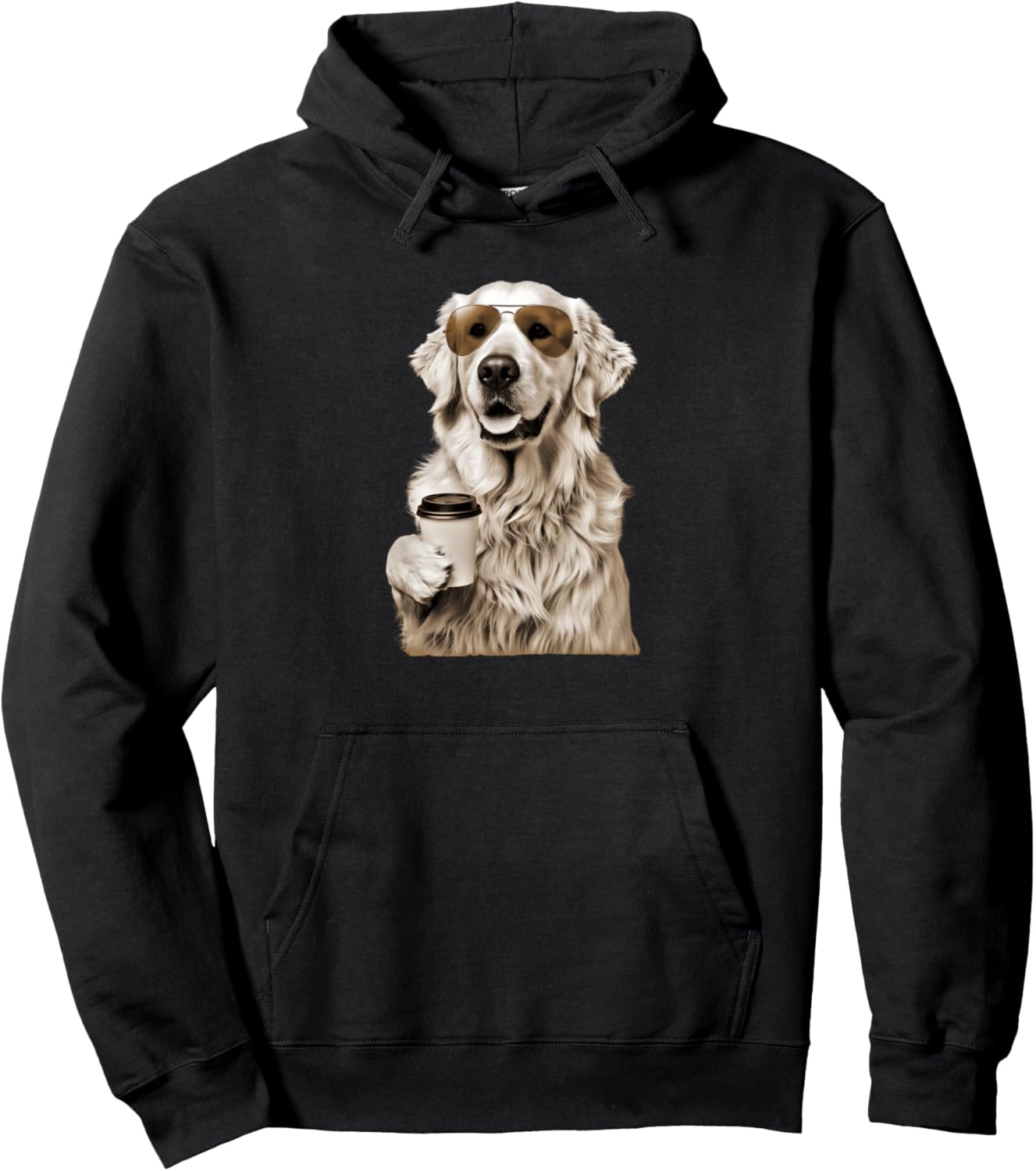 English Cream Golden Retriever Coffee Dog Mom Dad Pullover Hoodie