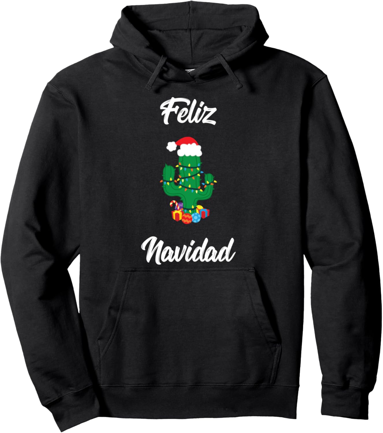 Feliz Navidad Cactus Mexican Spanish Christmas Gift Pullover Hoodie