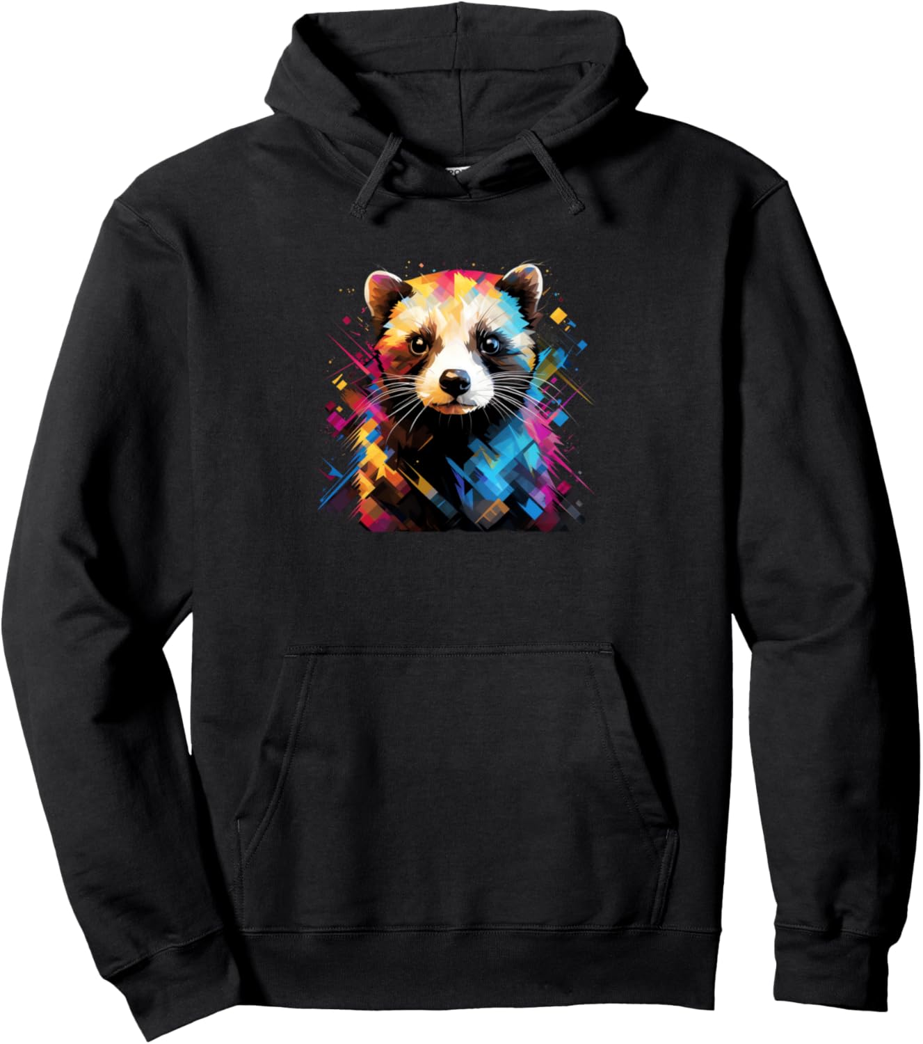 Ferret Geometric Vibrant Colors Pet Lovers Cute Women's Pullover Hoodie
