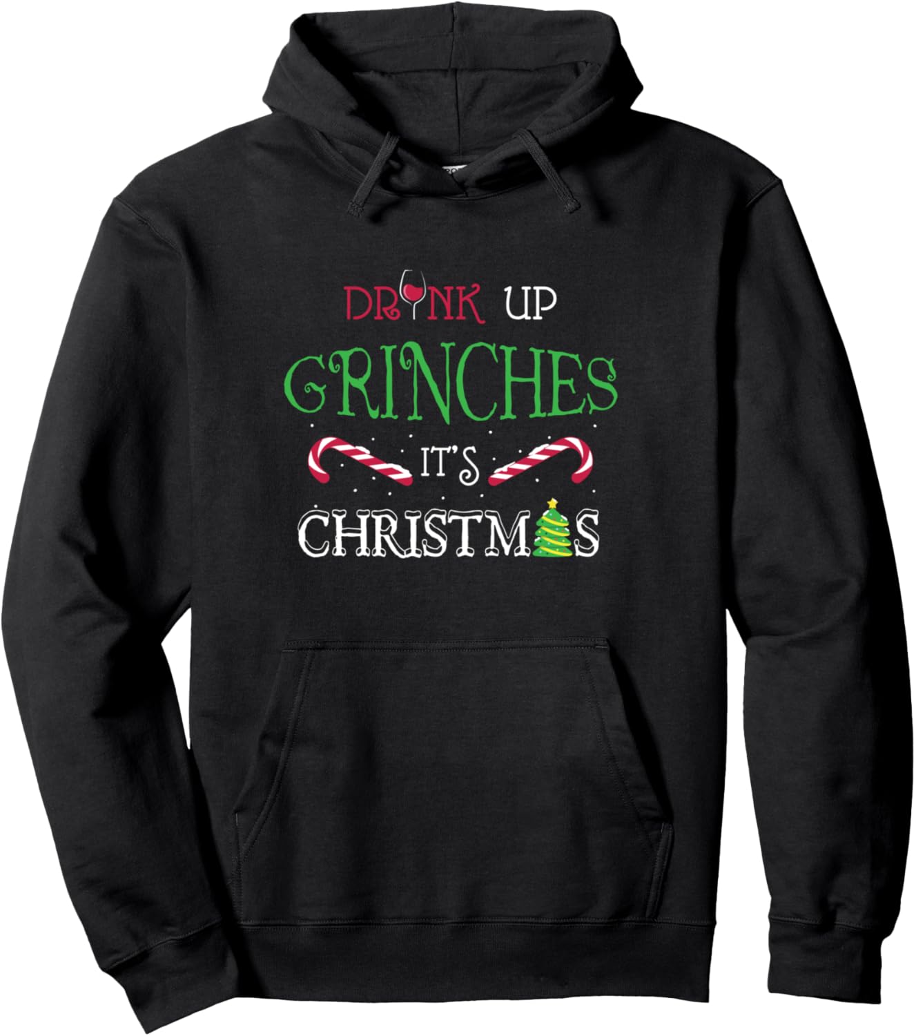 Drink Up Its Christmas Funny Holiday Season X-mas Drinking Pullover Hoodie