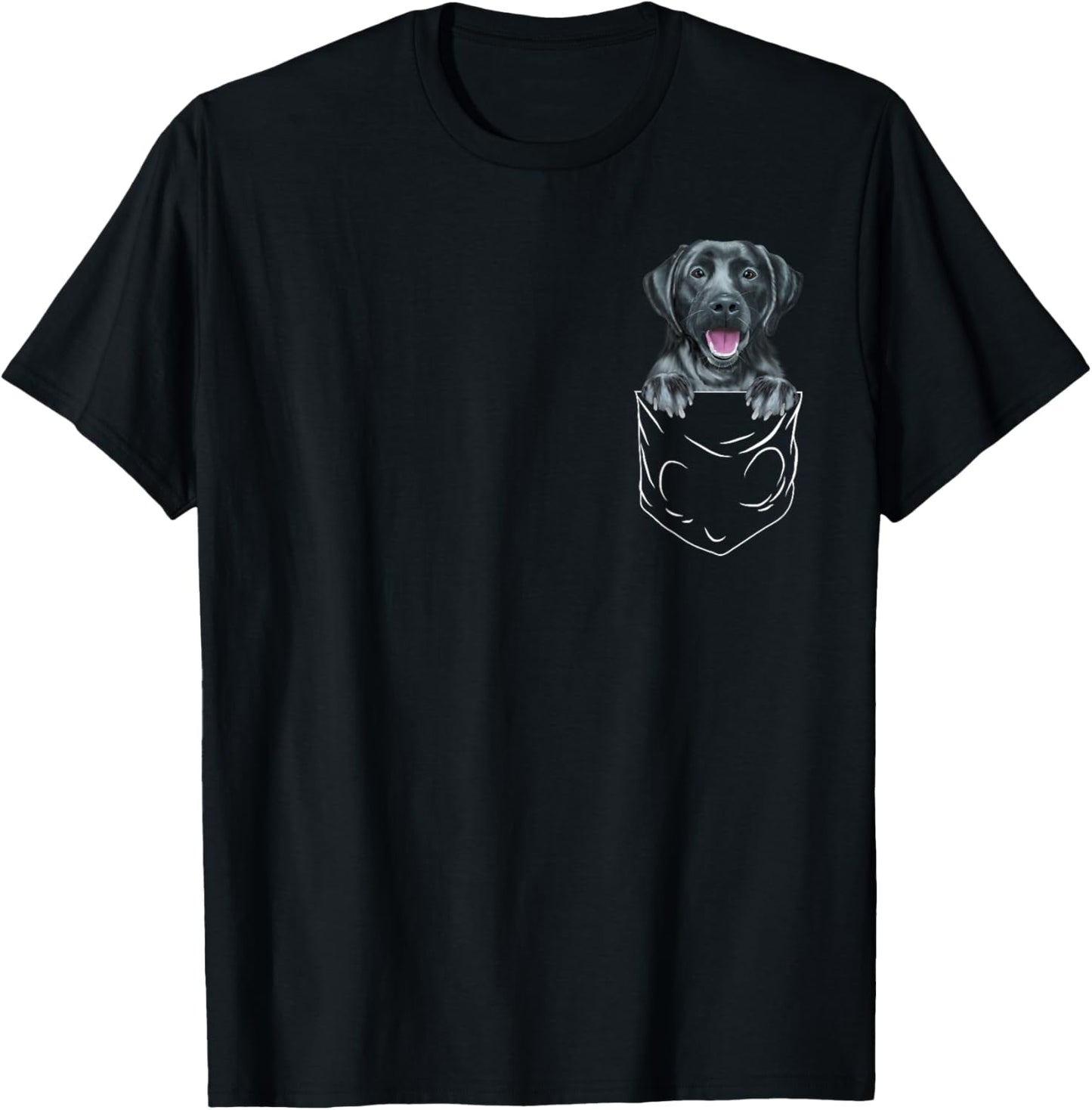 Dog In Pocket Black Labrador Retriever Funny Dog Lover Men Women Kids T-Shirt
