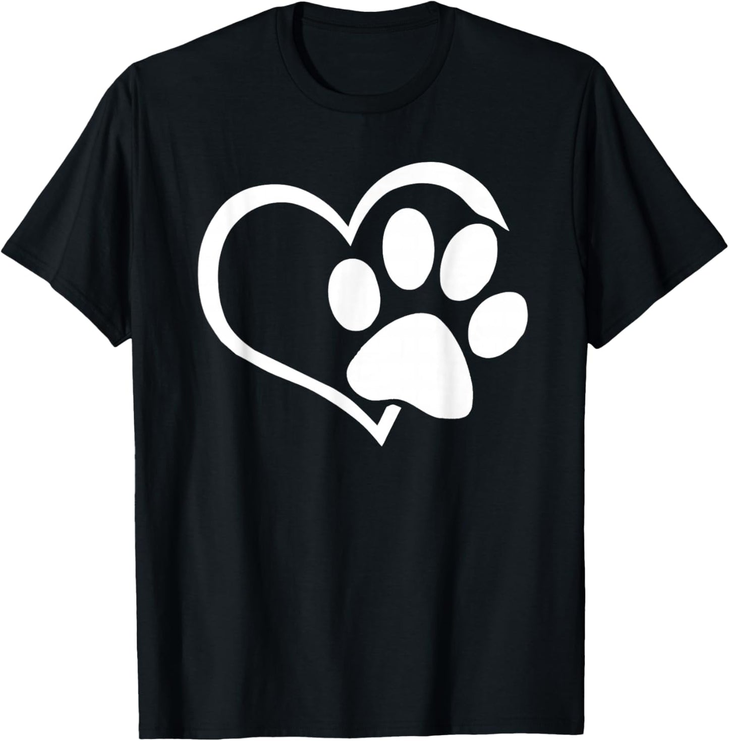 Dog Dad Mom Puppy Shirt Love Dogs Paw Print Heart Women Men T-Shirt