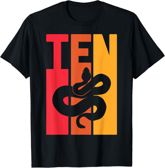 10th Birthday Vintage Snake Lover Pet Reptile 10 Years Old T-Shirt