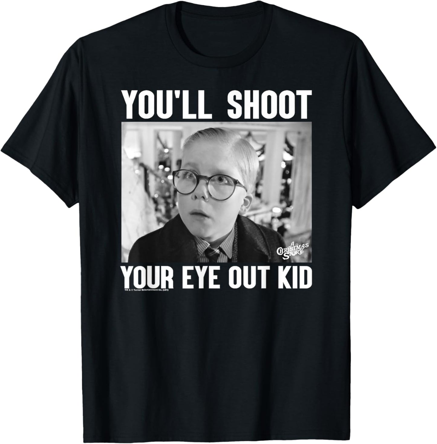 A Christmas Story Sad Ralphie Black and White Photo Holiday T-Shirt