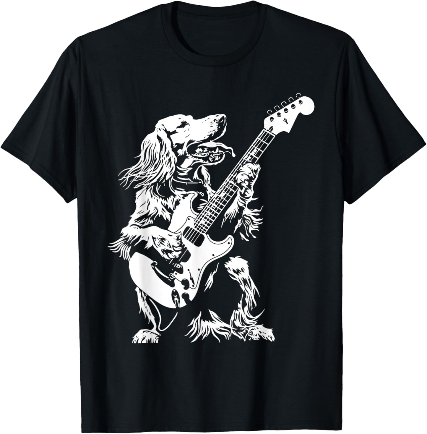 Dog Guitarist Guitar - English Setter Dad Mom T-Shirt for Men Women