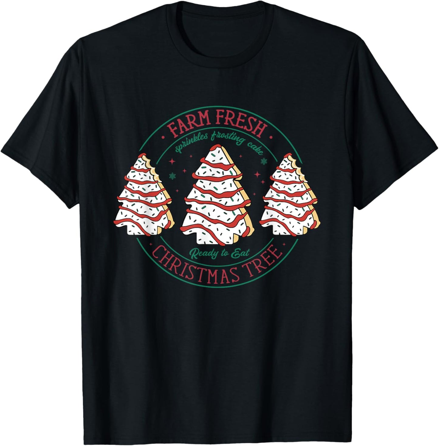 Farm Fresh Christmas Tree Frosting Frosted Cake Debbie T-Shirt