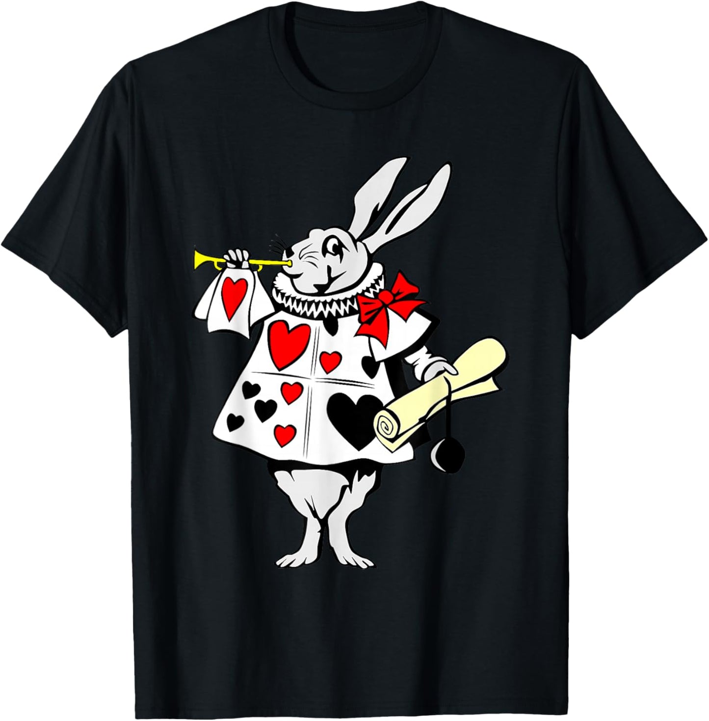 Alice in Wonderland Rabbit easter bunny playing music T-Shirt