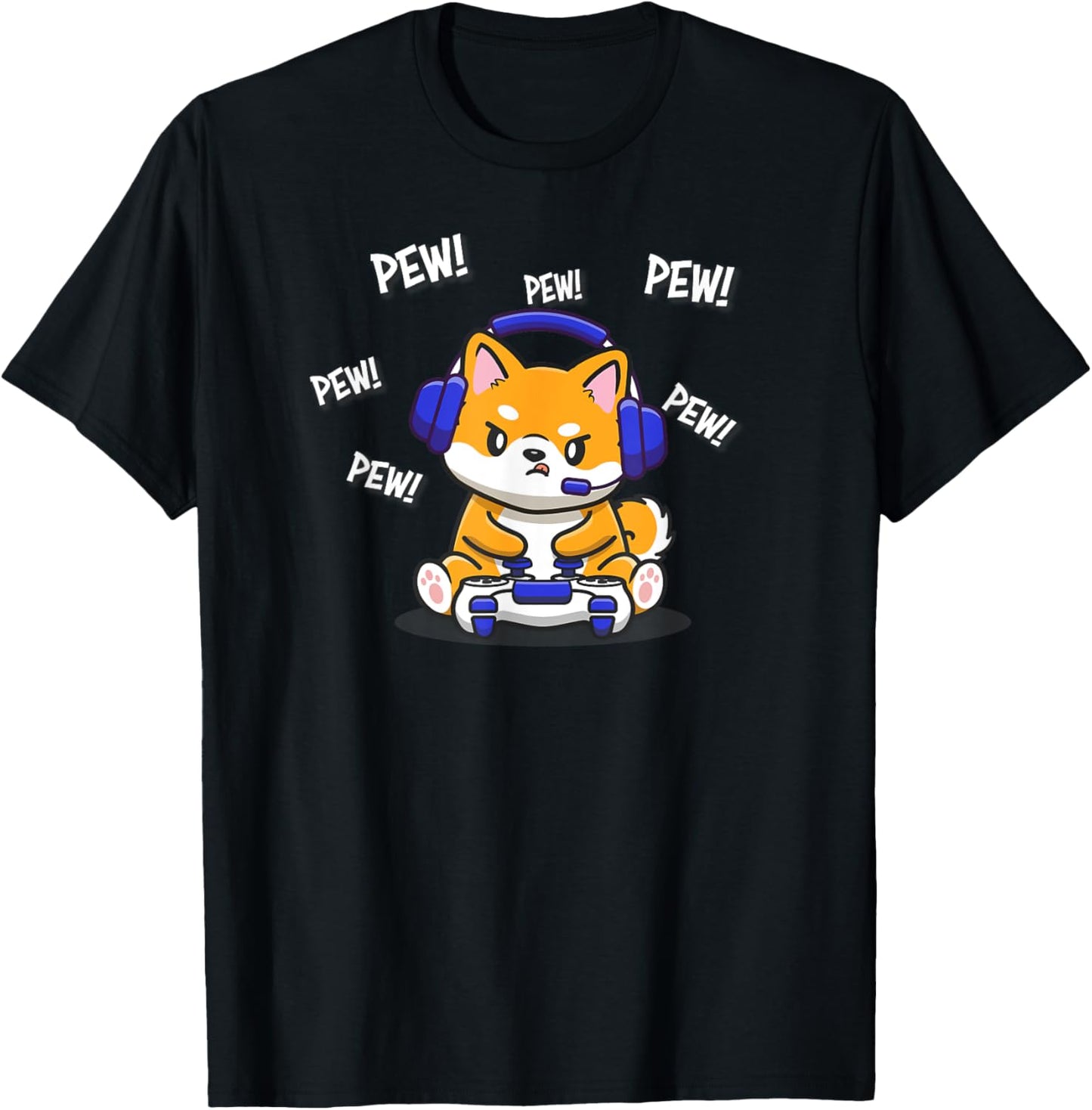 Doge Meme Lover Kawaii Pew Kids Video Gamer Shiba Inu Dog T-Shirt