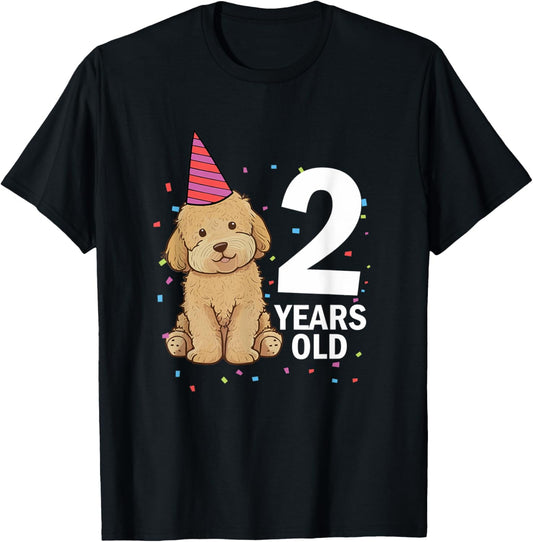 2 Years Old Birthday Goldendoodle Dog Lover 2nd Party Kid T-Shirt