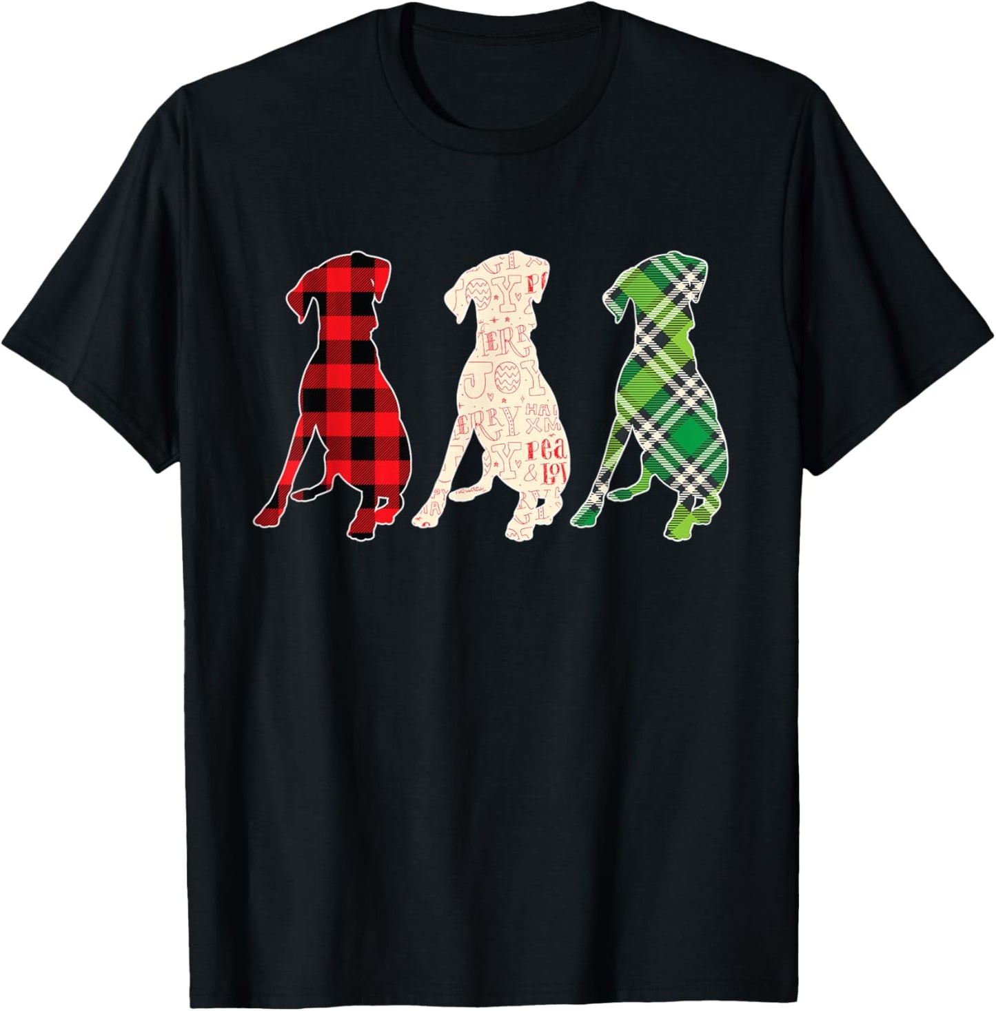 Dog Lover Cute Plaid Christmas Matching Family Pajama Gift T-Shirt