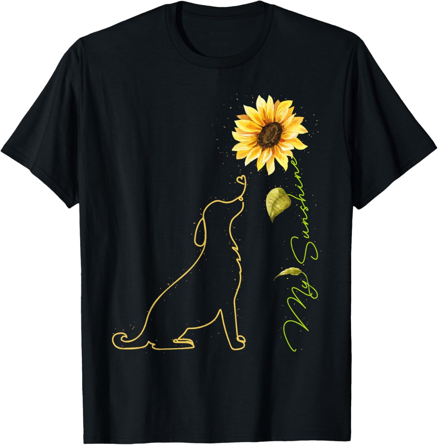 Dog Sunflower, Cute Dog Tees Sunshine Dog Lover | Dog Owner T-Shirt