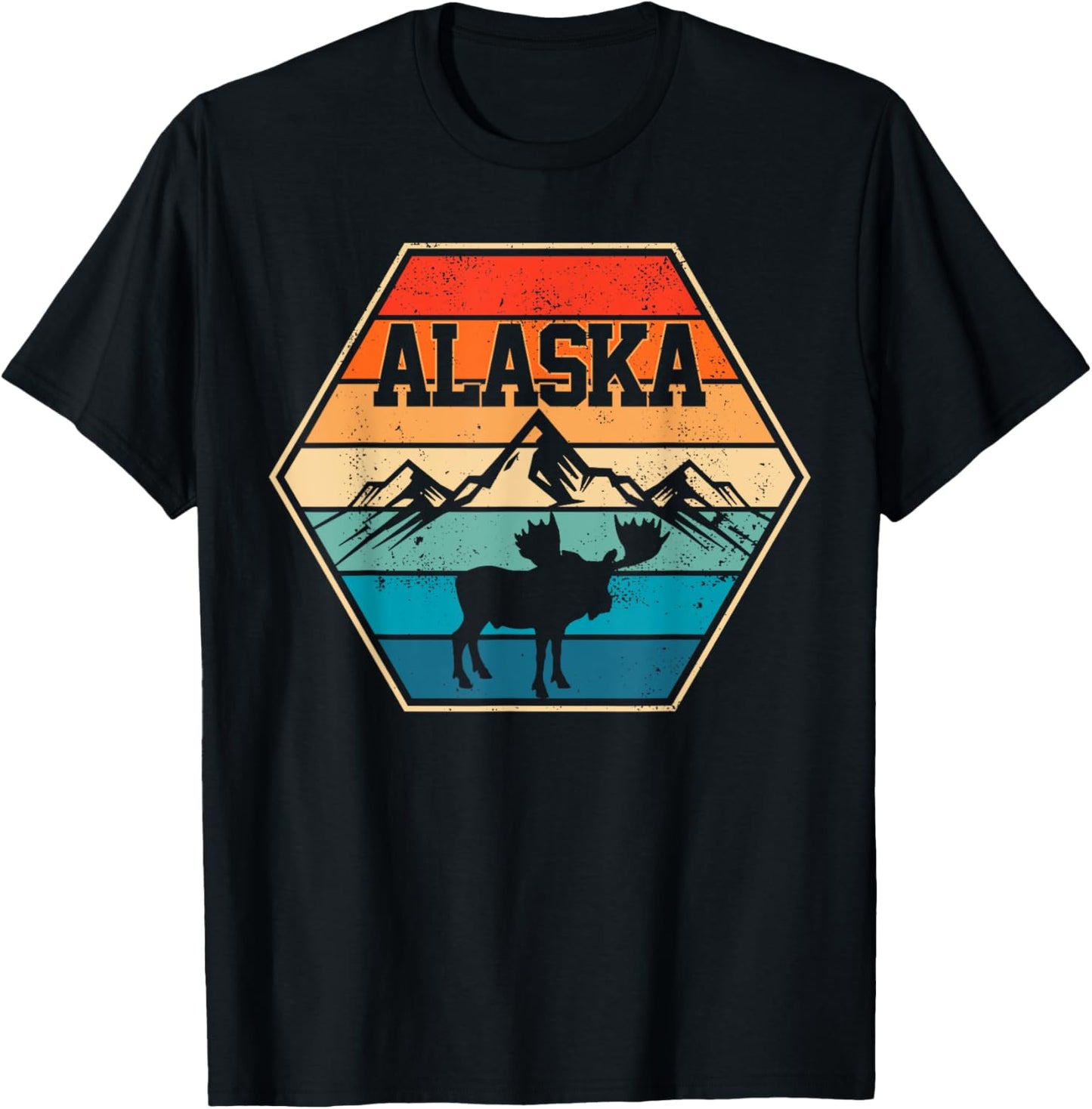 Alaska USA Mountain Hiking Vintage Retro Gift T-Shirt