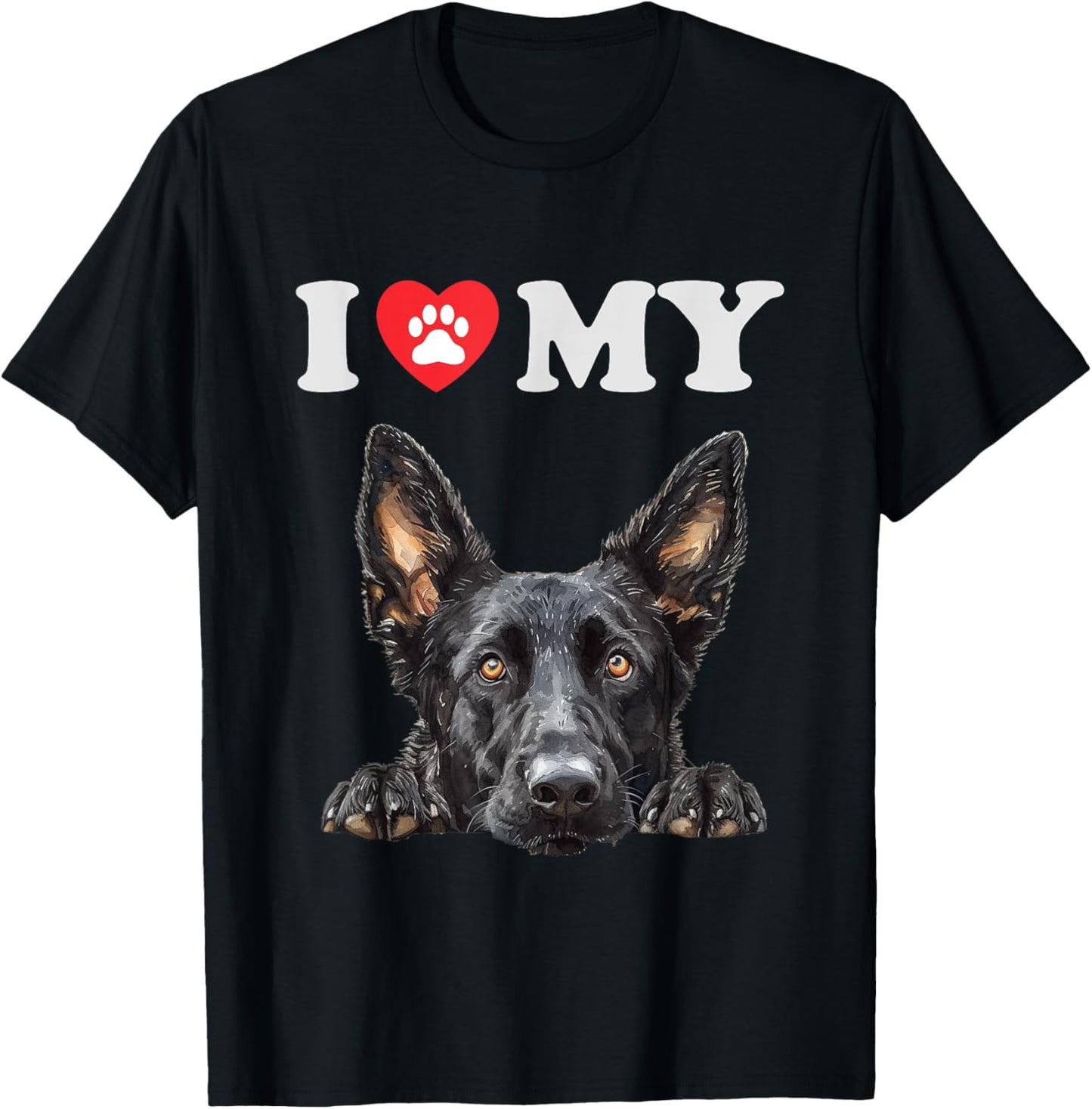 Dutch Shepherd I Heart My Dog Funny Dog Lover T-Shirt