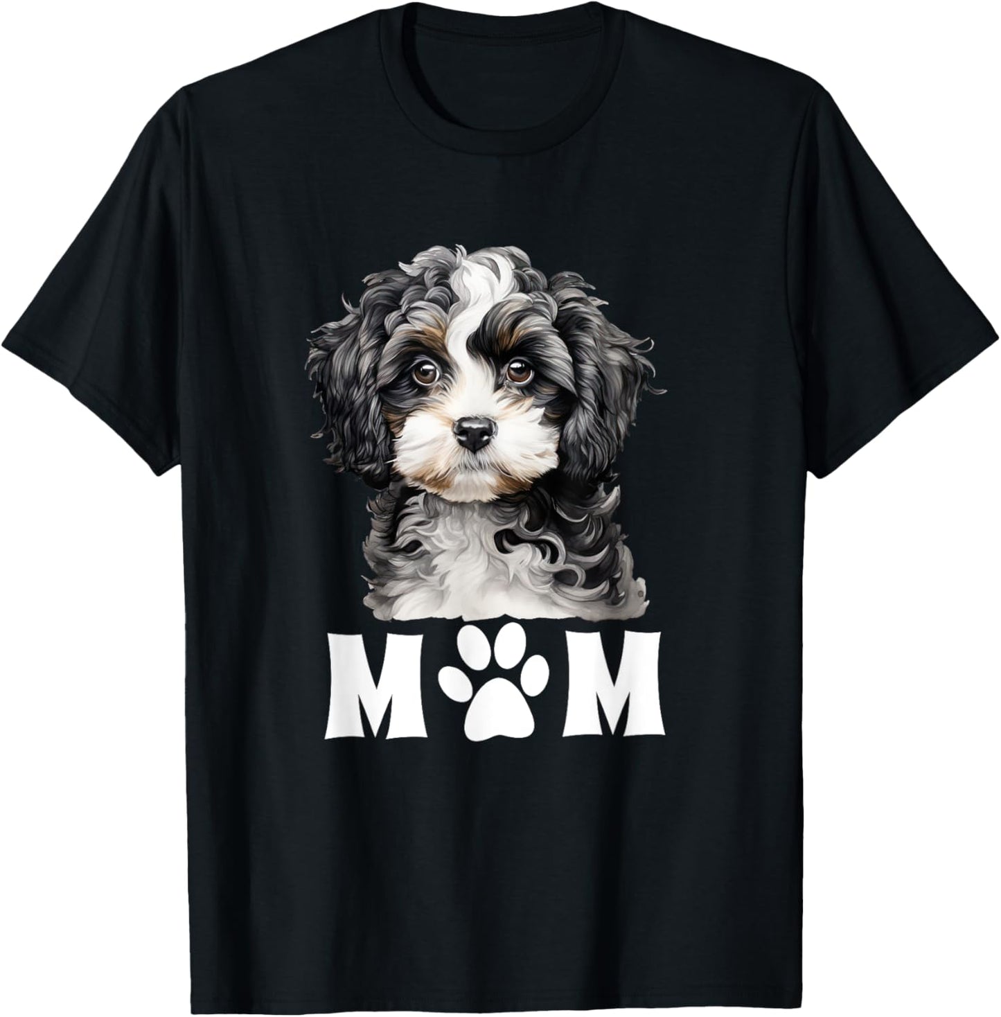 Dog Mom Mum Cute Cavapoo Maltipoo Cavachon Puppy Face Design Men Women T-Shirt