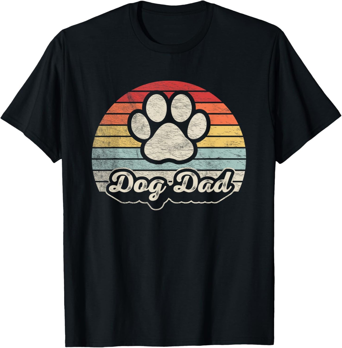 Dog Dad Gifts Retro Vintage Funny Dog Dad Paw Men Women Kids T-Shirt