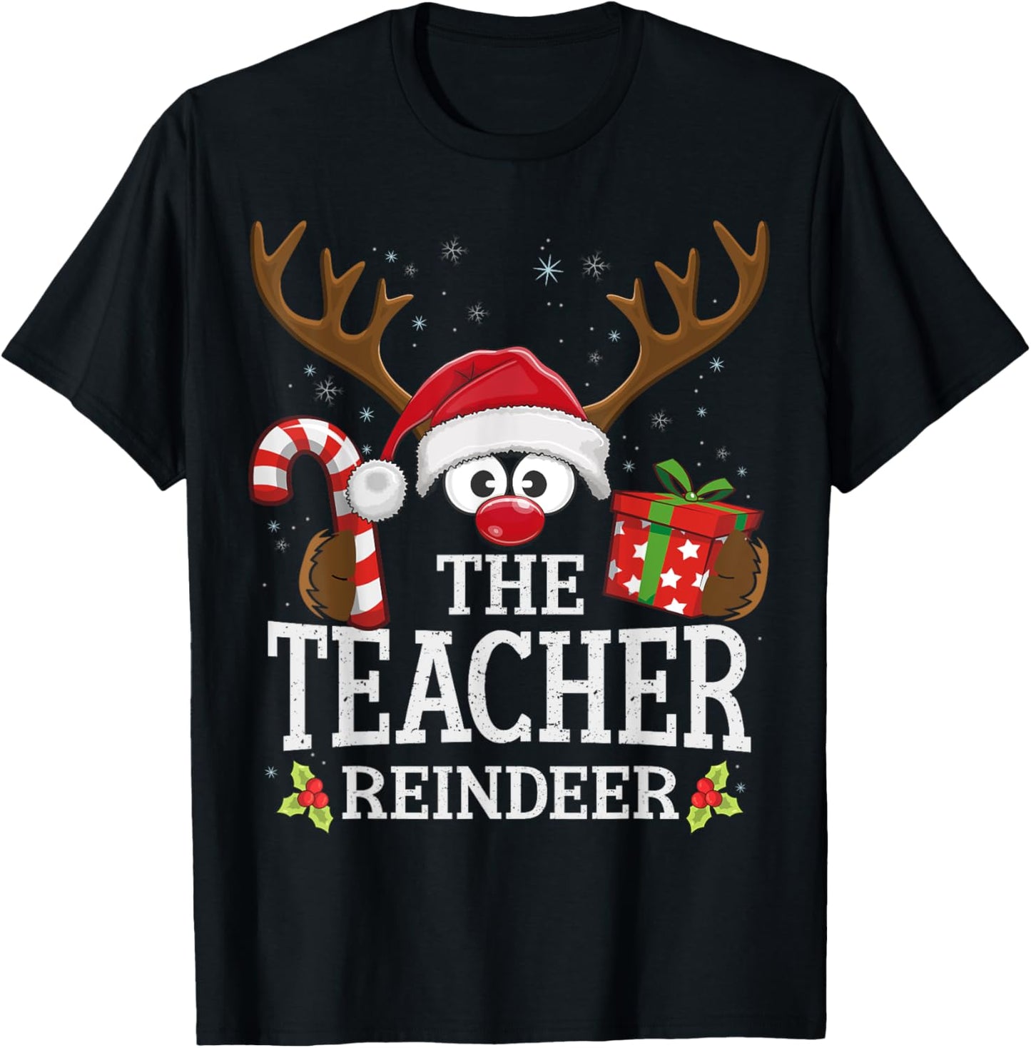 99 Gifts Matching Christmas Reindeer Squad Unisex-Adults Christmas Themed Women's T-Shirt