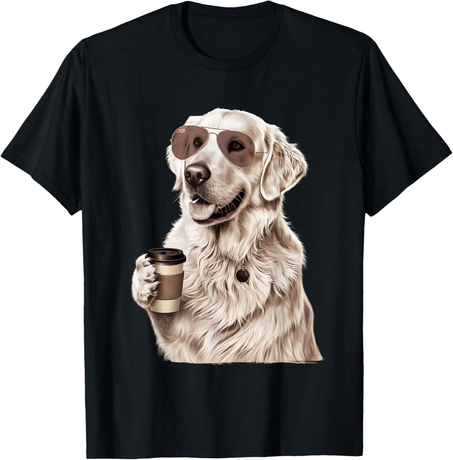 English Cream Golden Retriever Coffee Dog Mom Dad T-Shirt