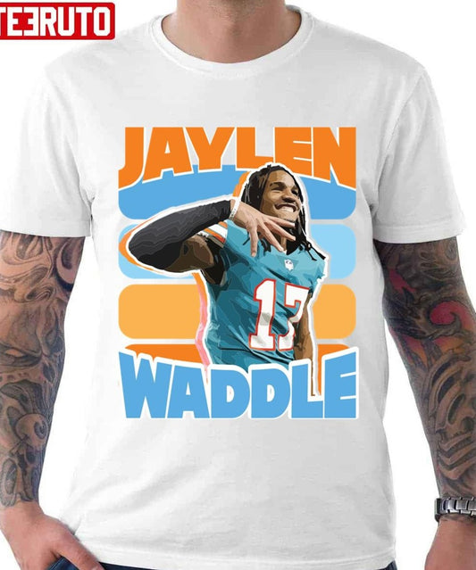17 Jaylen Waddle Retro Art NFL Football Wide Receiver Unisex T-shirt