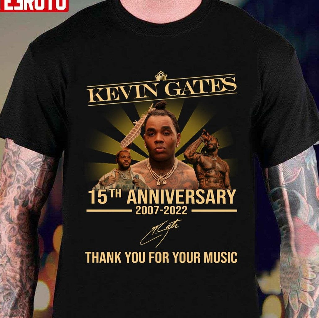 15th Anniversary Thank You For Memories Kevin Gates Signatures Unisex T-Shirt