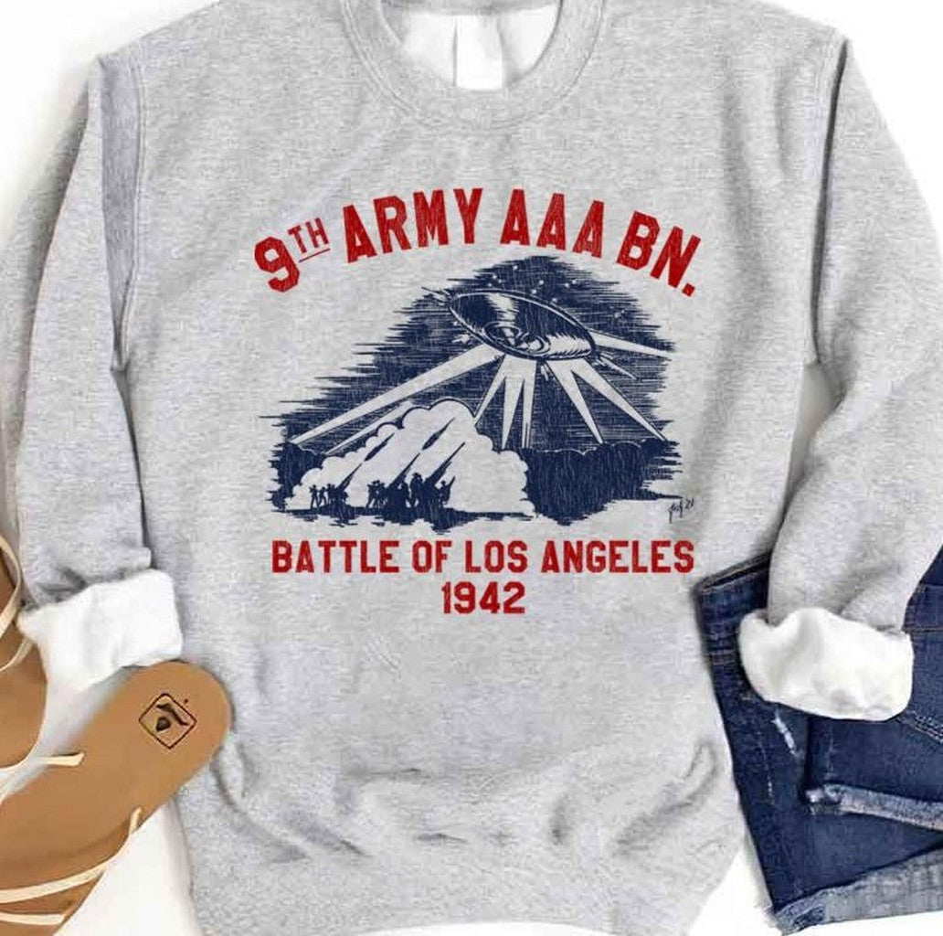 1942 Battle Of Los Angeles 9th Army Aaa Bn Unisex Sweatshirt