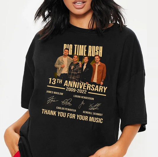 13th Anniversary Big Time Rush 2009 - 2022 Pop Band Thank You For Your Music Unisex T-Shirt