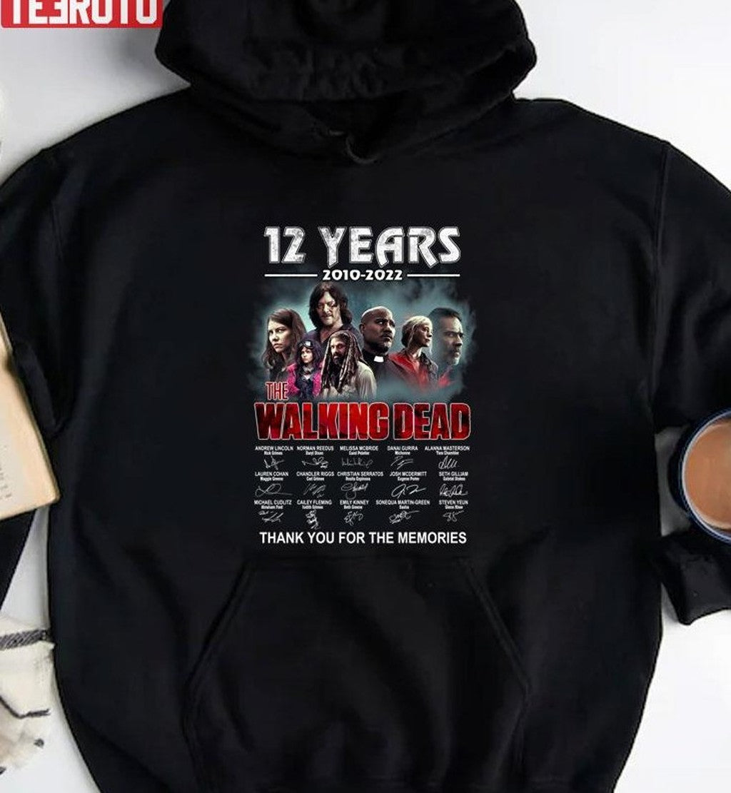 12 Year 2010 2022 The Walking Dead Anniversary Unisex Hoodie