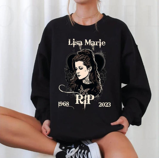 1968 2022 Lisa Marie Presley Rip Rest In Peace Memorial Unisex Sweatshirt