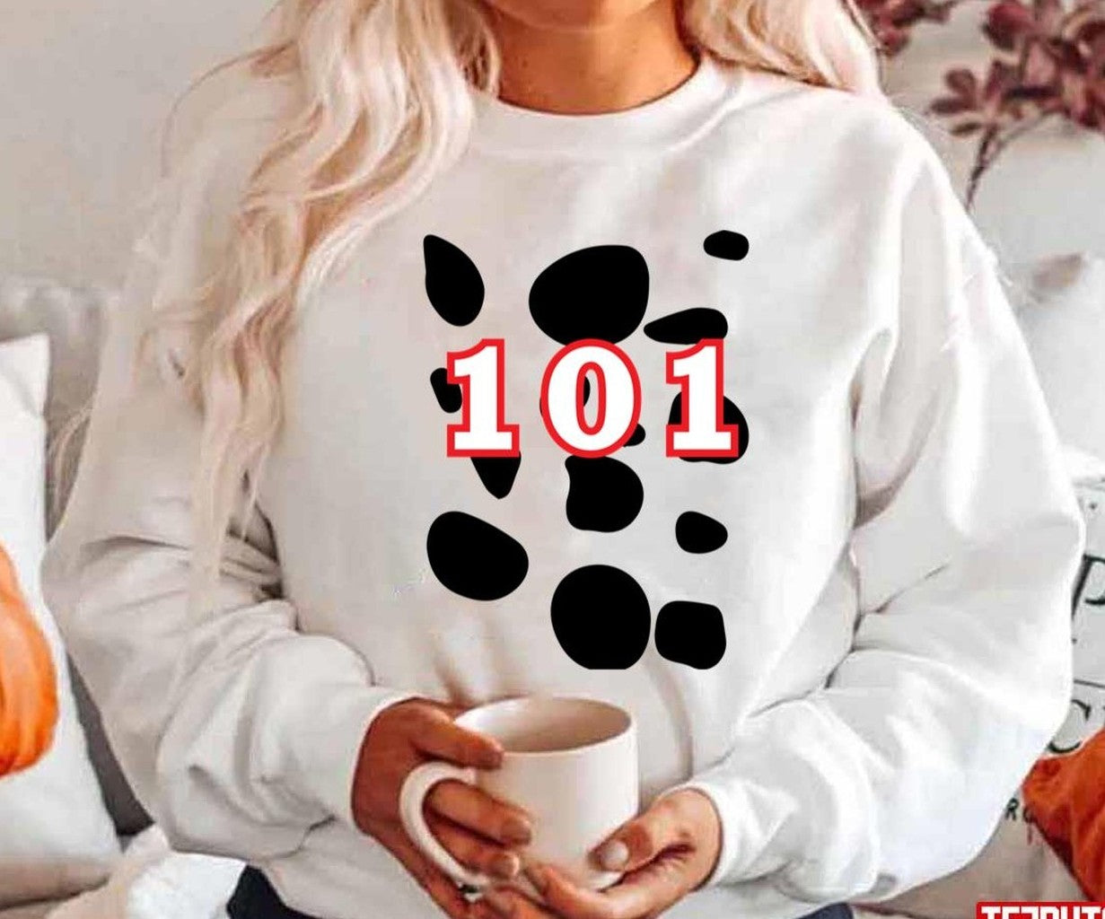 101 Dalmatians Black Dót Pattern Unisex Hoodie
