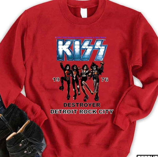 1976 Detroit Rock City Kiss Band Destroyer Rock Music Art Unisex Sweatshirt