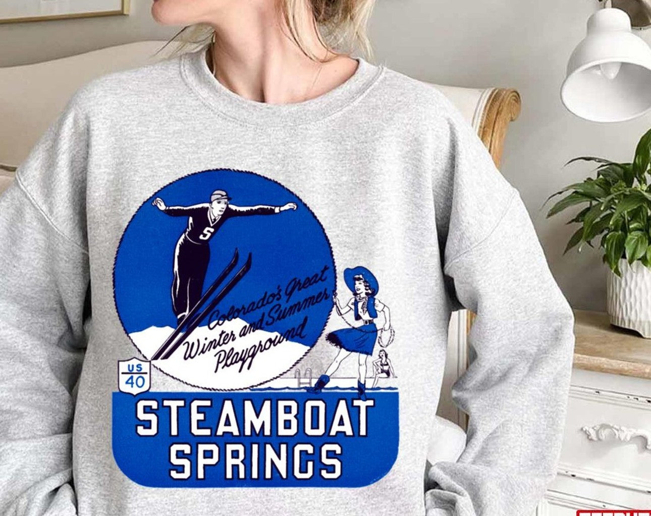 1940s Steamboat Springs Colorado Unisex Sweatshirt