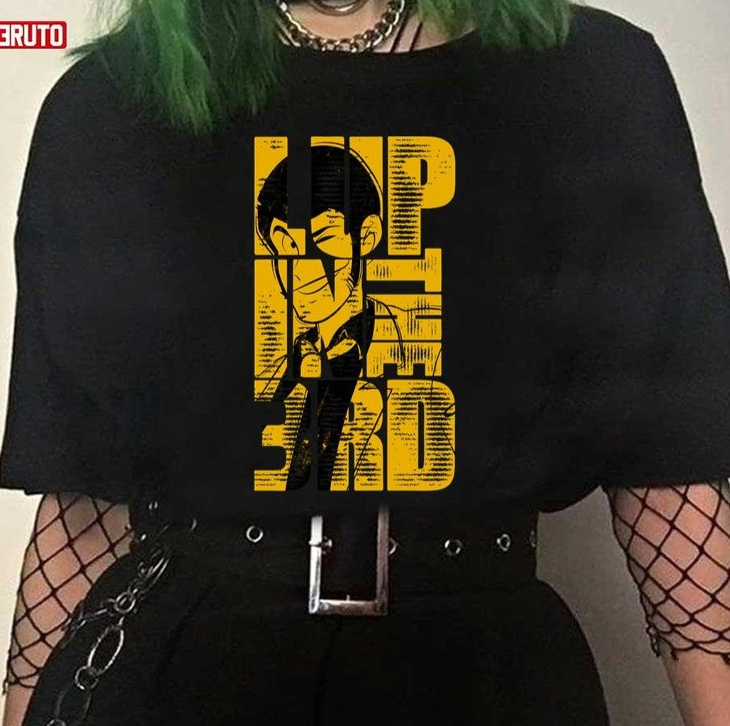 066 Lupin Font Yellow Design Lupin Cartoon Unisex T-Shirt